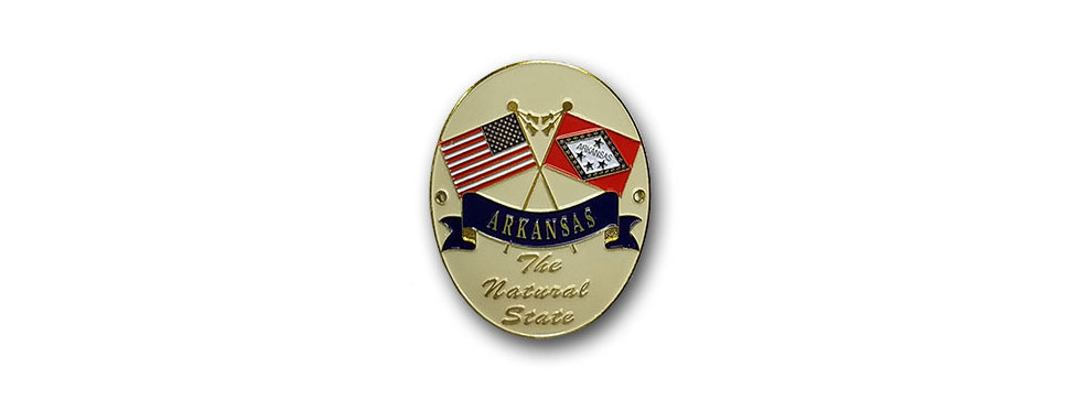 Arkansas State & USA Flags Medalliom