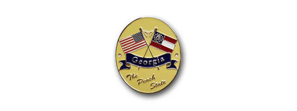 Georgia State & USA Flags Medalliom